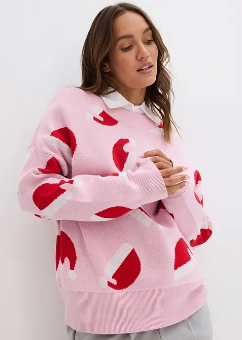 Oversize svetr z&nbsp;jemn&eacute; pleteniny, s&nbsp;kulat&yacute;m v&yacute;střihem, bonprix