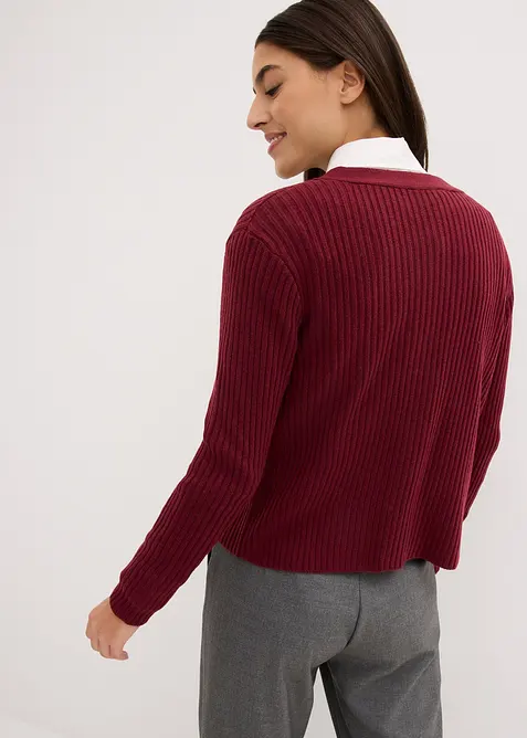 Pletený žebrovaný kabátek, bonprix