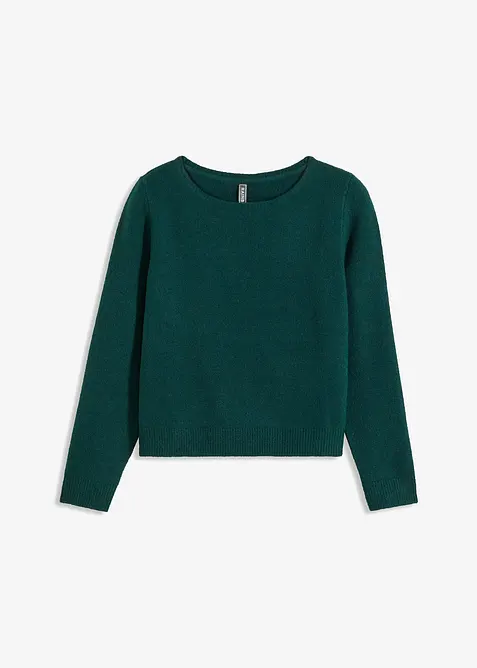 Pletený svetr s lodičkovým výstřihem, bonprix