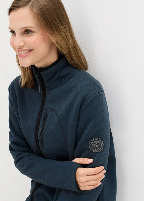 Pletená flísová mikina na zapínání, s medvídkovou podšívkou, bonprix