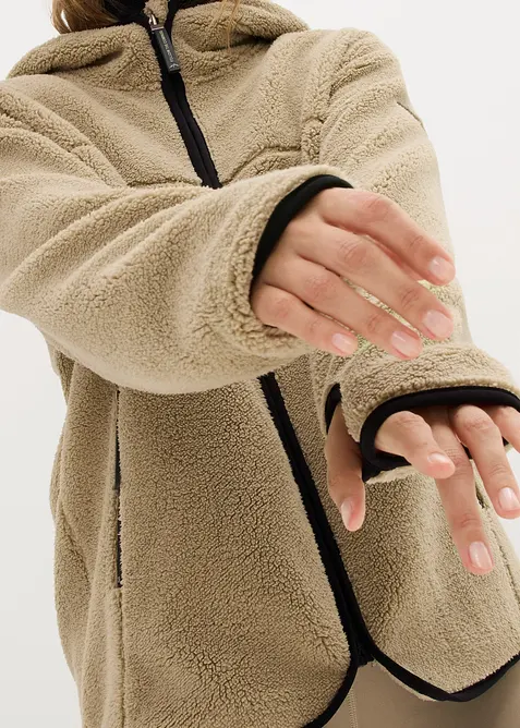 Mikina na zapínání s kapucí, z plyšového flísu, bonprix