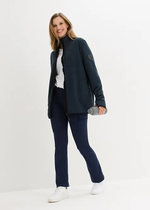 Pletená flísová mikina na zapínání, s medvídkovou podšívkou, bonprix