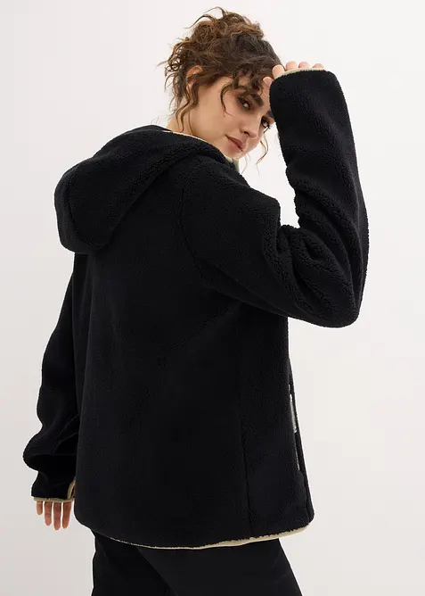 Mikina na zapínání s kapucí, z plyšového flísu, bonprix