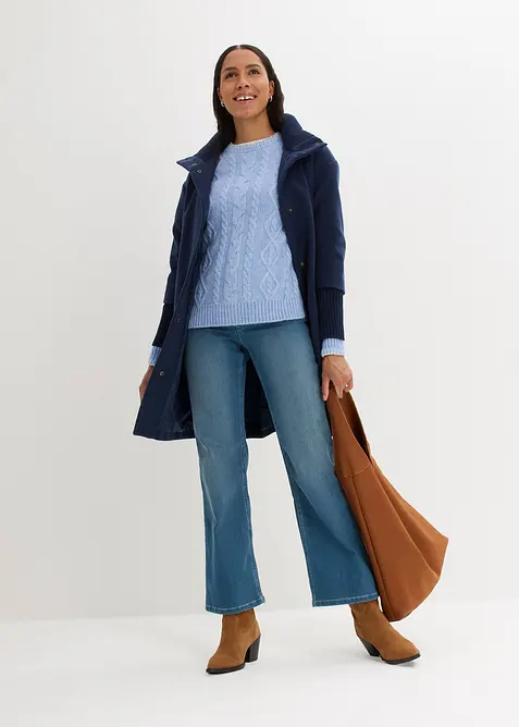 Svetr z hrubé pleteniny s copánkovým vzorem, bonprix