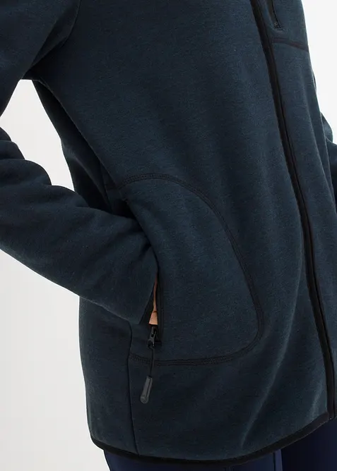 Pletená flísová mikina na zapínání, s medvídkovou podšívkou, bonprix