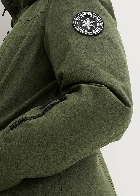 Nepromokavá funkční outdoorová dlouhá bunda s medvídkovým flísem, bonprix