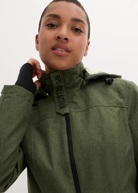 Nepromokavá funkční outdoorová dlouhá bunda s medvídkovým flísem, bonprix