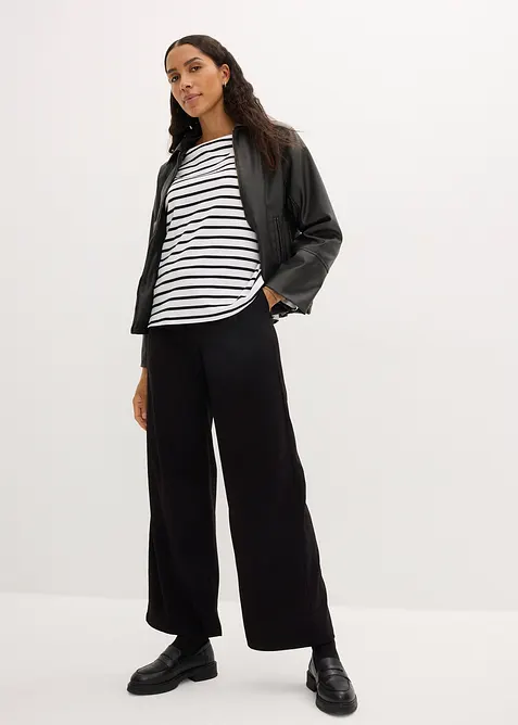 Triko s dlouh&yacute;m ruk&aacute;vem a lodičkov&yacute;m v&yacute;střihem, z organick&eacute; bavlny (2 ks v ablen&iacute;), bonprix