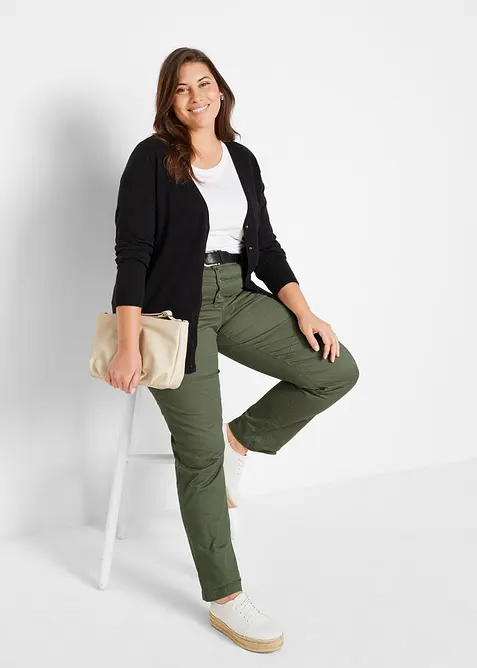 Kab&aacute;tek z jemn&eacute; pleteniny, s knofl&iacute;kovou li&scaron;tou, bonprix