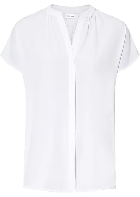 Halenka se skrytou knoflíkovou légou, krátký rukáv, bonprix