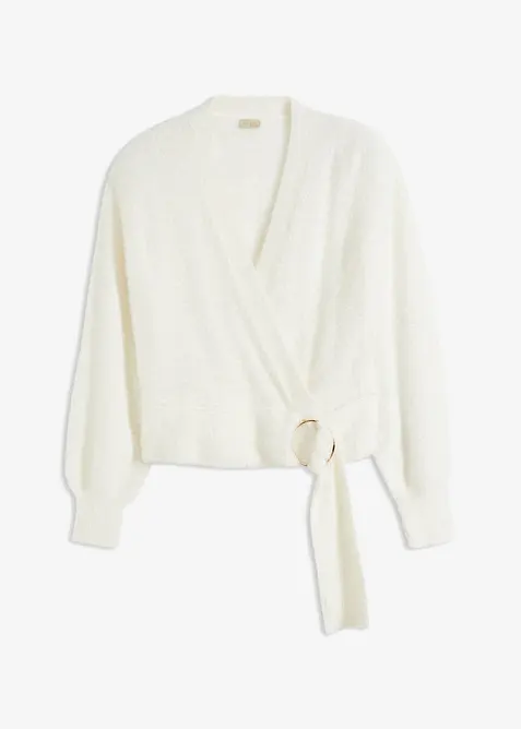 Zavinovací svetr s doplňkem, bonprix