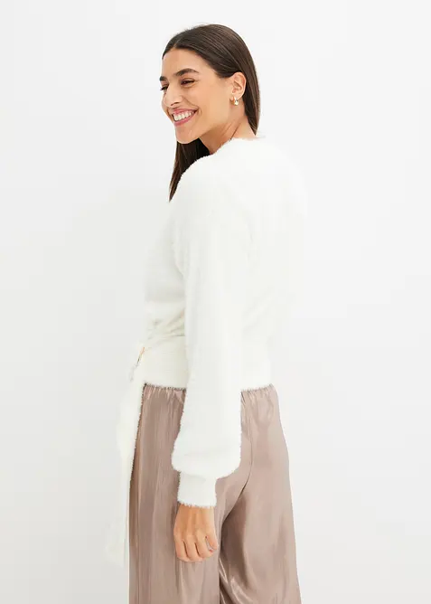 Zavinovací svetr s doplňkem, bonprix