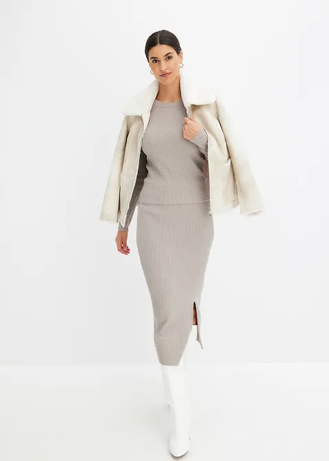 Pletená sukně z měkké viskózové směsi, bonprix