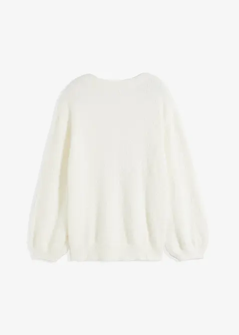 Oversized svetr s hlubokým výstřihem na zádech, bonprix