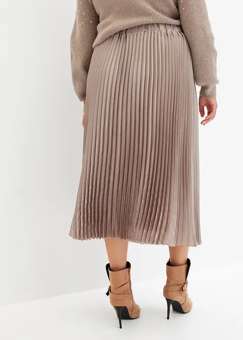 Plisovaná sukně z jemného saténu, bonprix