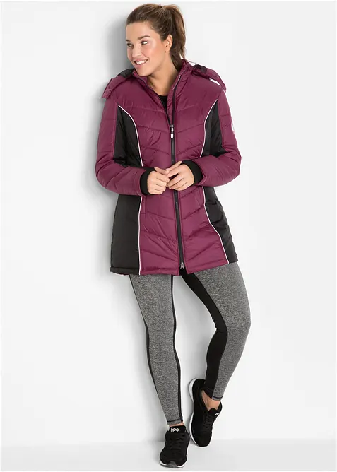 Funkční prošívaný lyžařský kabát, voděodolný, bonprix