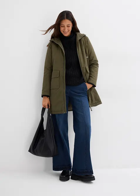 Hřejiv&aacute; vatovan&aacute; zimn&iacute; parka s&nbsp;pod&scaron;&iacute;vkou kapuce z&nbsp;medv&iacute;dkov&eacute;ho fl&iacute;su, bonprix