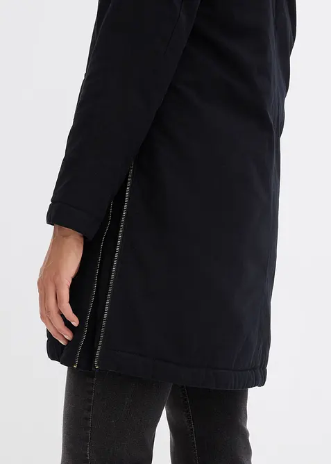 Hřejivá vatovaná zimní parka s podšívkou kapuce z medvídkového flísu, bonprix