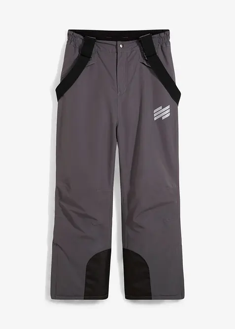 Nepromokavé funkční kalhoty se šlemi, s hřejivou podšívkou, bonprix