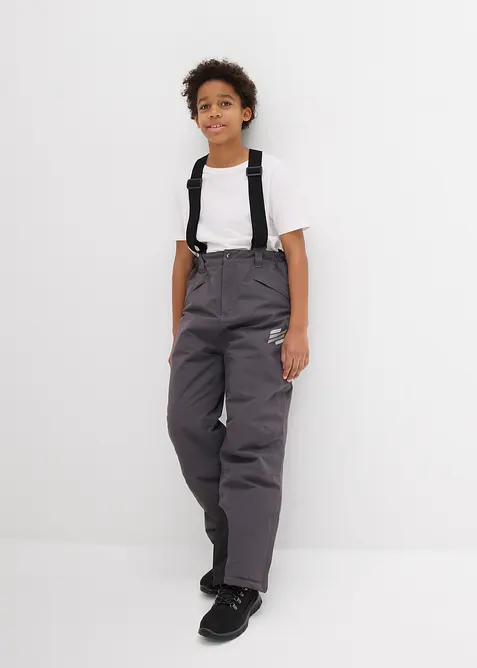 Nepromokavé funkční kalhoty se šlemi, s hřejivou podšívkou, bonprix