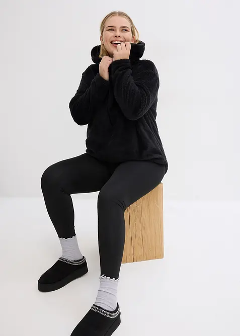 Dlouh&yacute; fl&iacute;sov&yacute; svetr Oversized, bonprix