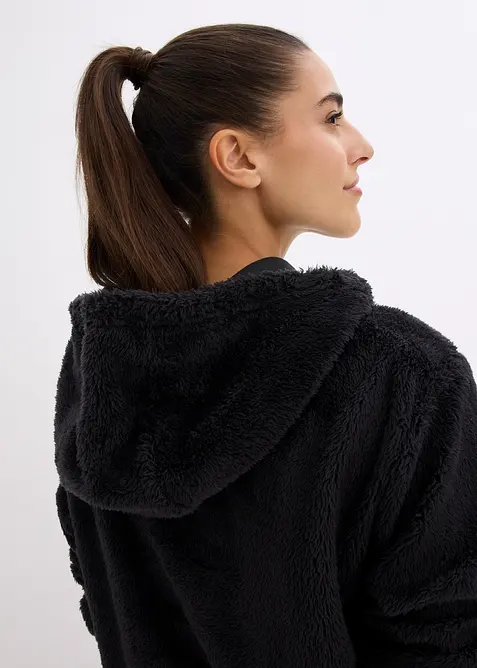 Dlouh&yacute; fl&iacute;sov&yacute; svetr Oversized, bonprix