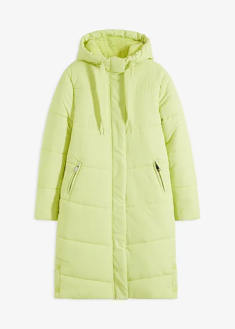 Prošívaný kabát s plyšovou podšívkou v kapuci, bonprix