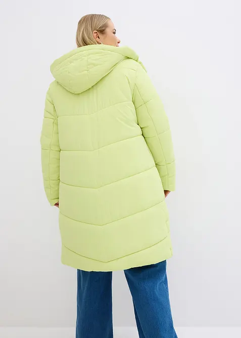 Prošívaný kabát s plyšovou podšívkou v kapuci, bonprix