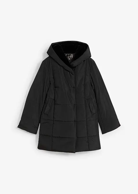 Pro&scaron;&iacute;van&aacute; bunda s umělou kože&scaron;inou, bonprix