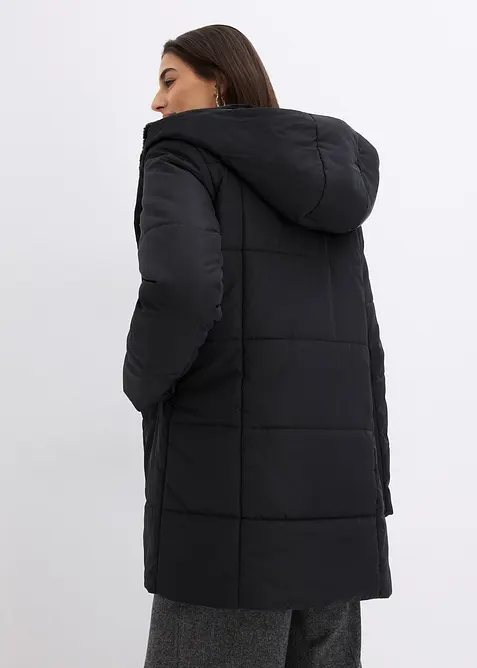 Pro&scaron;&iacute;van&aacute; bunda s umělou kože&scaron;inou, bonprix