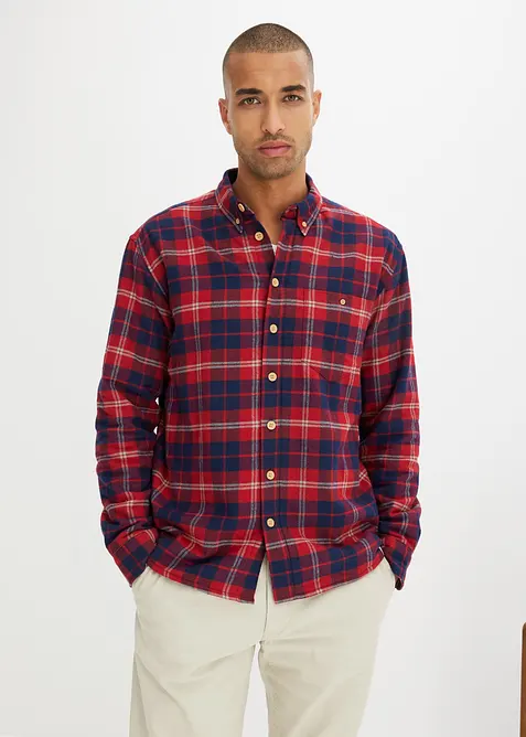 Flanelová košile s hřejivou flísovou podšívkou, bonprix