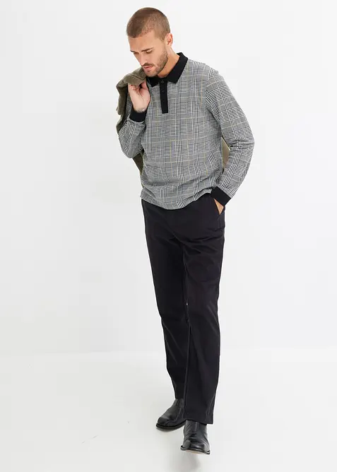 Pólo tričko z piké materiálu z organické bavlny, s dlouhým rukávem, bonprix