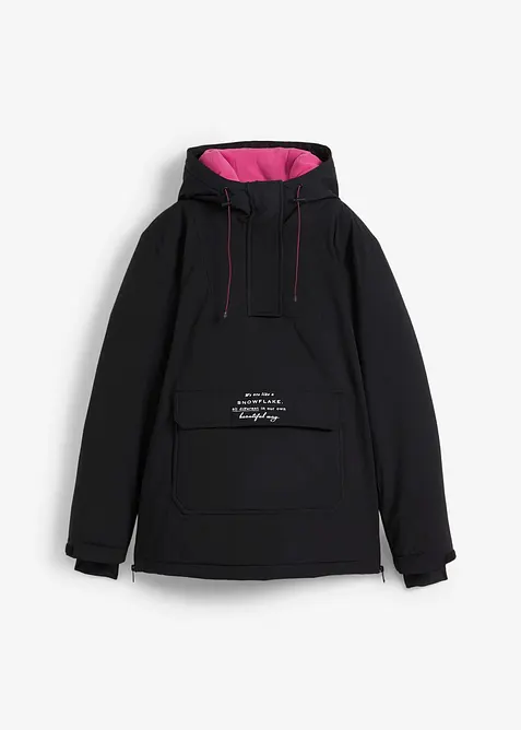 Nepromokavá funkční lyžařská bunda s flísovou podšívkou, přes hlavu, bonprix