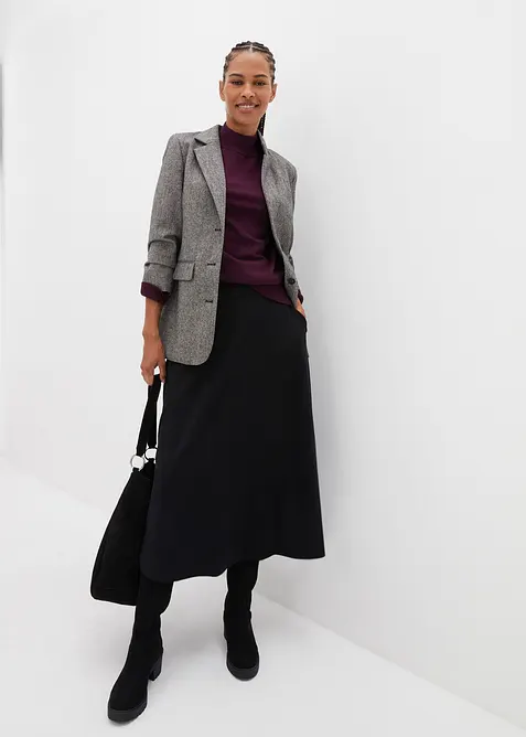 Midi sukně z viskózové směsi, bonprix