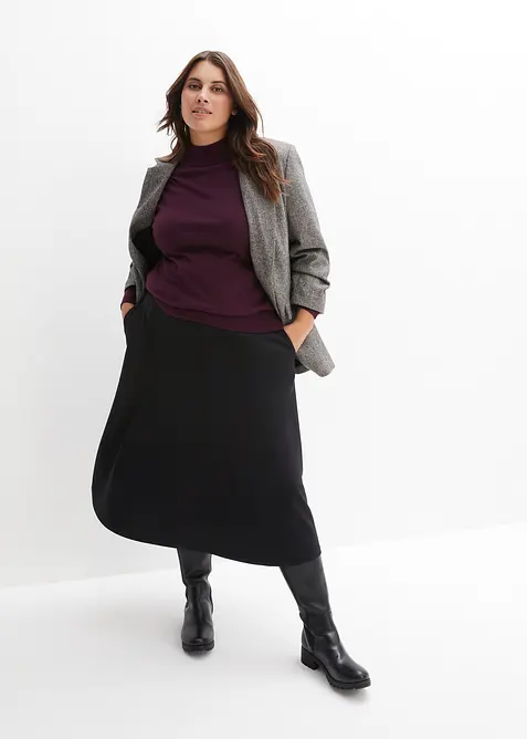 Midi sukně z viskózové směsi, bonprix