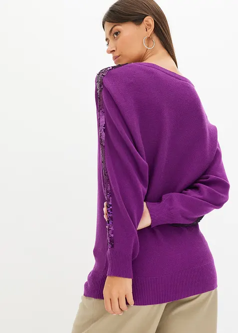 Svetr z jemn&eacute; pleteniny s flitry, bonprix