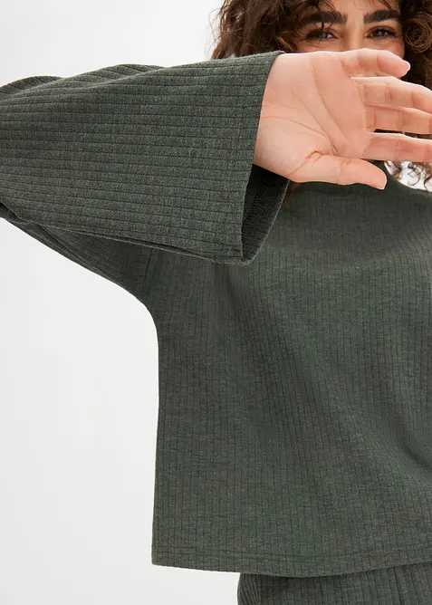 Oversized domácí souprava z měkkého žebrovaného materiálu, bonprix