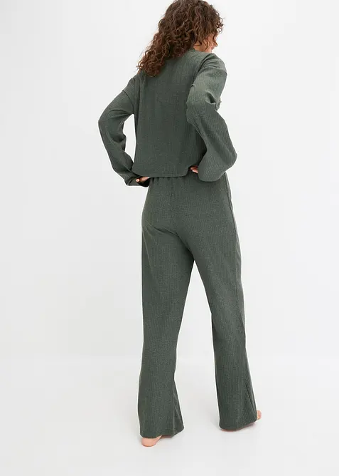 Oversized domácí souprava z měkkého žebrovaného materiálu, bonprix