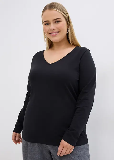 Přil&eacute;hav&eacute; triko s dlouh&yacute;m ruk&aacute;vem (2 ks v balen&iacute;), bonprix