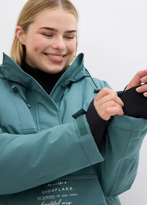 Nepromokav&aacute; funkčn&iacute; lyžařsk&aacute; bunda s fl&iacute;sovou pod&scaron;&iacute;vkou, přes hlavu, bonprix