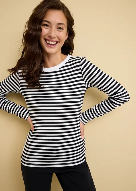 Tričko s dlouhým rukávem, čistá organická bavlna, bonprix