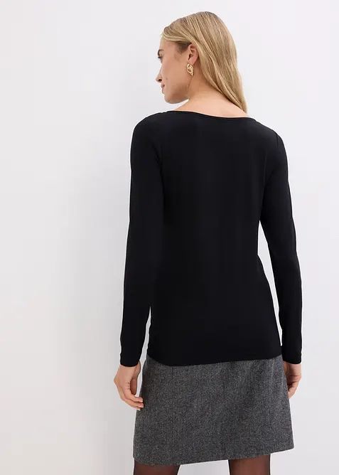 Tričko se s&iacute;ťovanou vsadkou a třpytiv&yacute;mi kam&iacute;nky, bonprix