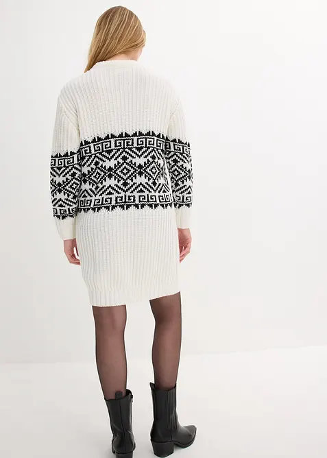 Dlouhý svetr s norským vzorem, bonprix
