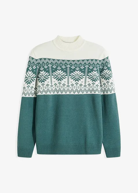Svetr s norským vzorem, se stojáčkem, bonprix