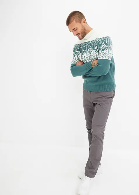 Svetr s norským vzorem, se stojáčkem, bonprix