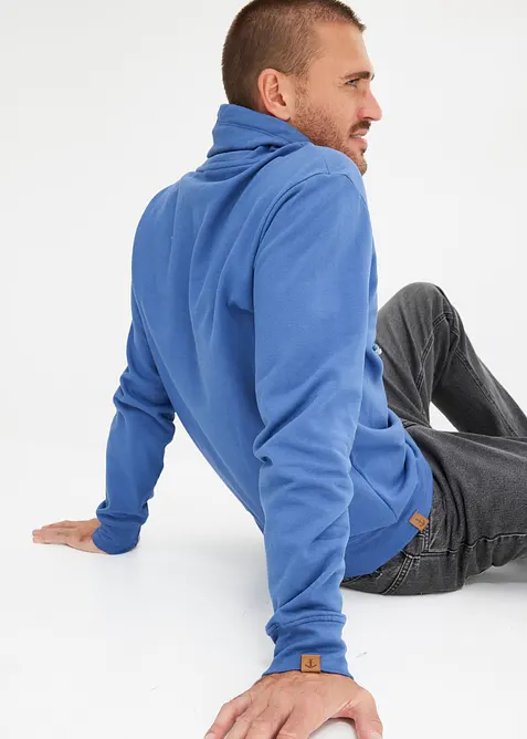 Mikina se šálovým límcem, z čisté organické bavlny, bonprix