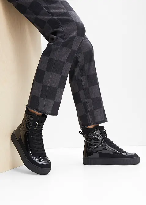 Šněrovací kotníková obuv s podšívkou, bonprix