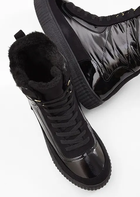 Šněrovací kotníková obuv s podšívkou, bonprix