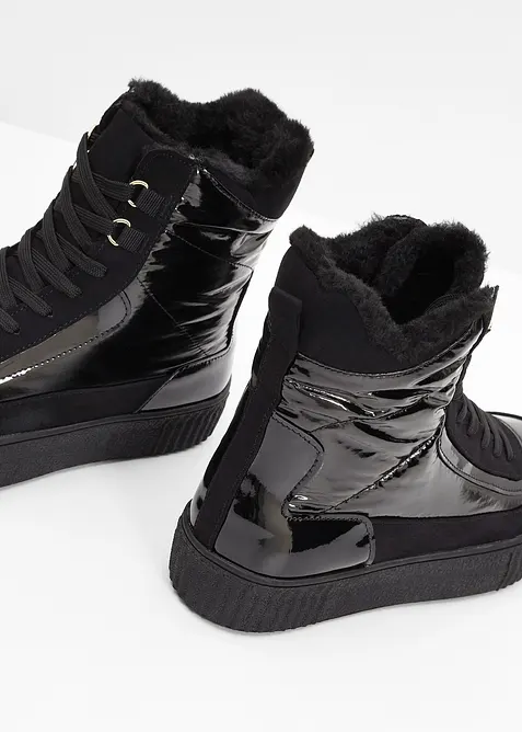 Šněrovací kotníková obuv s podšívkou, bonprix