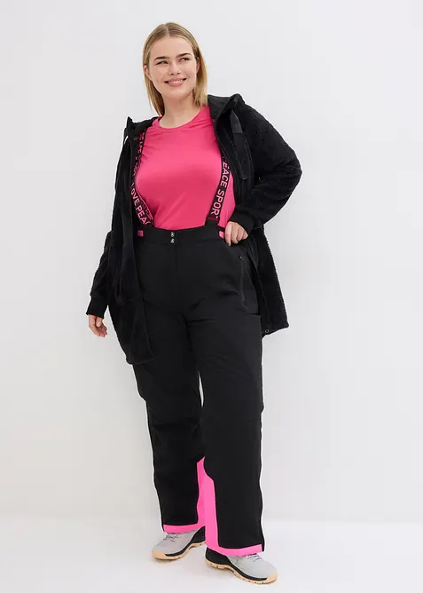Nepromokavé funkční lyžařské termo kalhoty s odnímatelnými šlemi, bonprix